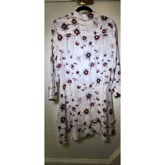 Equipment Femme Natalia Mini Dress Poppy White Silk Tiered Size Small Petite - Picture 9 of 11